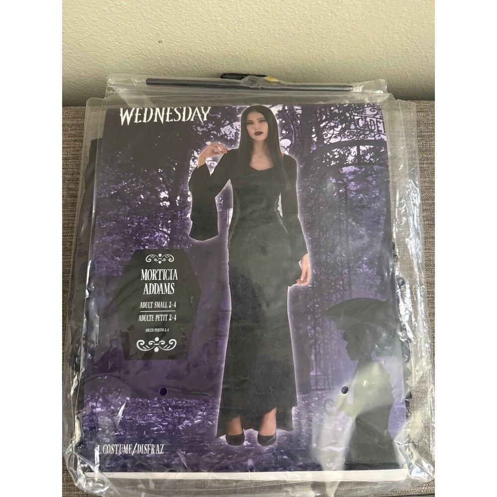 Women’s Wednesday Morticia Addams One Piece Dress Costume Size Small 2/4